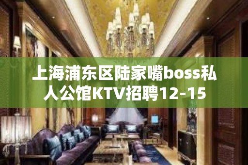 上海浦东区陆家嘴boss私人公馆KTV招聘12-15