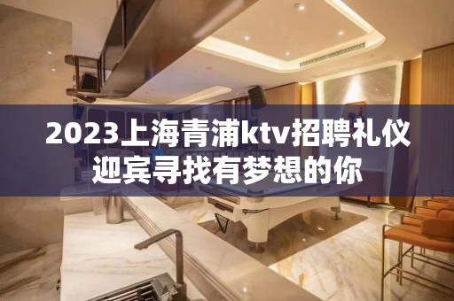 2023上海青浦ktv招聘礼仪迎宾寻找有梦想的你