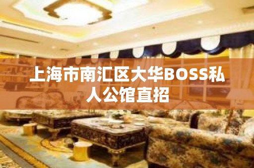 上海市南汇区大华BOSS私人公馆直招