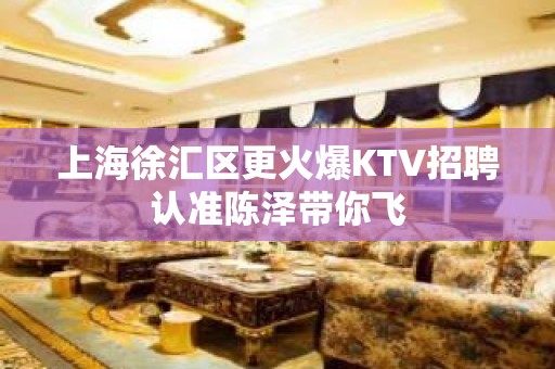 上海徐汇区更火爆KTV招聘认准陈泽带你飞