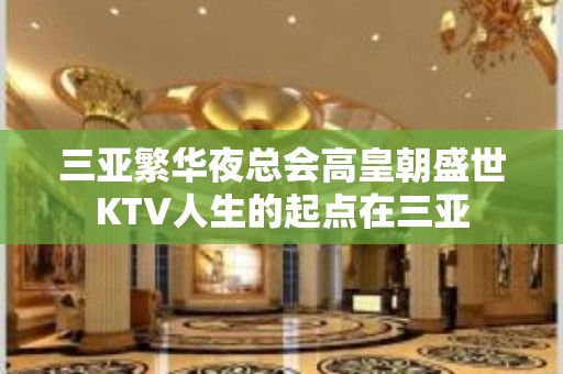 三亚繁华夜总会高皇朝盛世KTV人生的起点在三亚