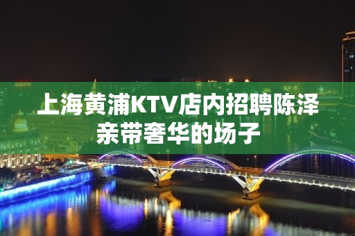 上海黄浦KTV店内招聘陈泽亲带奢华的场子